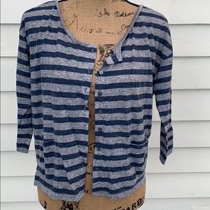 American Eagle striped cardigan large